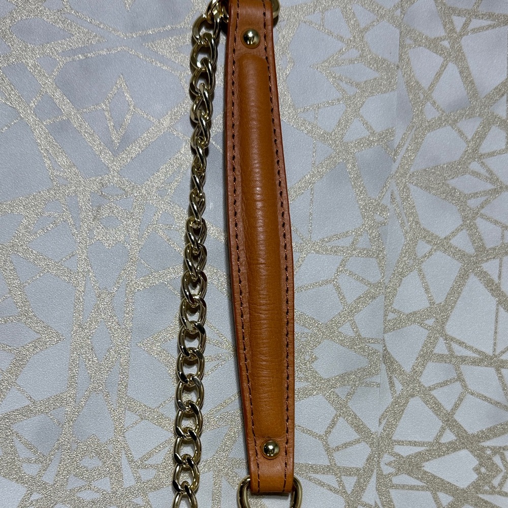 Valentina Gold Chain with Brown Leather Handle - Picture 4 of 6
